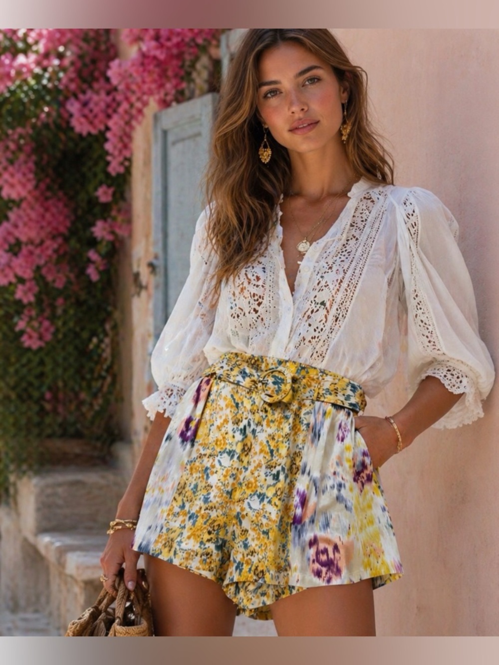 Entro Floral Women’s Shorts Similar to Zimmermann Style Shorts - Picture 4 of 15